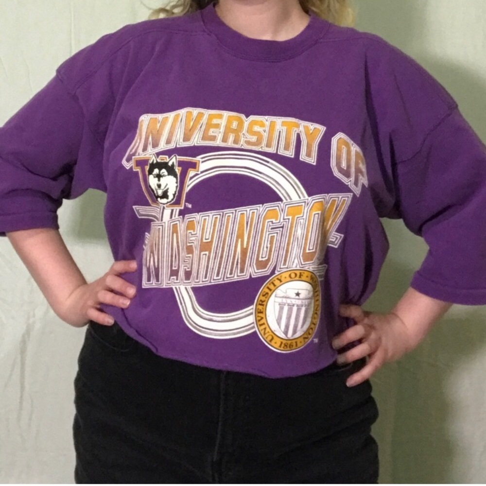 Vintage Huskies University of Washington Crewneck Sweatshirt UW Football